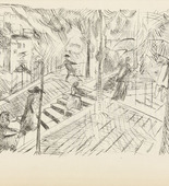 Rudolf Grossmann. Untitled (Southern Streetscene) (plate, [p. 199]) from the periodical  Zeit-Echo. Ein Kriegs-Tagebuch der K&uuml;nstler, vol. 1, no. 13 (Apr 1915). 1915