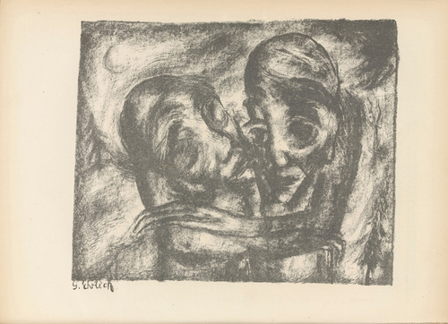 Georg Ehrlich. Consolation (Tr&ouml;stung) (plate, preceding p. 129) from the periodical Genius. Zeitschrift f&uuml;r werdende und alte Kunst, vol. 2, no. 1. 1920
