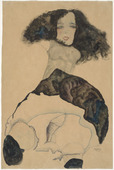 Egon Schiele. Girl with Black Hair (M&auml;dchen mit schwarzem Haar). 1911