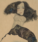 Egon Schiele. Girl with Black Hair (M&auml;dchen mit schwarzem Haar). 1911