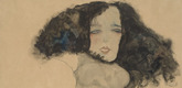 Egon Schiele. Girl with Black Hair (M&auml;dchen mit schwarzem Haar). 1911