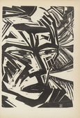 Max Kaus. Head (Kopf) (plate, after p. 308) from the periodical Genius. Zeitschrift f&uuml;r werdende und alte Kunst, vol. 2, no. 2. 1920