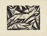Otto Lange. Foxes (F&uuml;chse) (plate, loose leaf) from the periodical Das Kunstblatt, vol. 1, no. 11 (Nov 1917). 1917