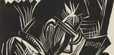 Karl Schmidt-Rottluff. Man Reading (Lesender Mann) (plate, after p. 292) from the periodical Genius. Zeitschrift f&uuml;r werdende und alte Kunst, vol. 3, no. 2. 1921