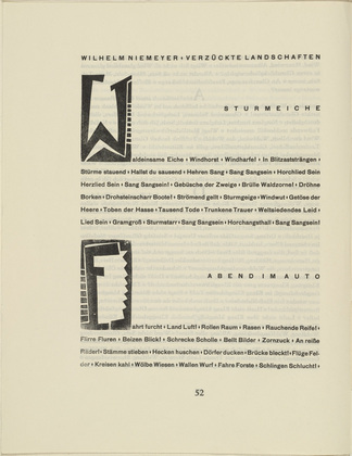 Karl Schmidt-Rottluff. Ornamental initial 'W' (Buchstabe 'W') from the periodical K&uuml;ndung, vol. 1, no. 4, 5, 6 (April, May, June 1921). 1921 (executed 1920)