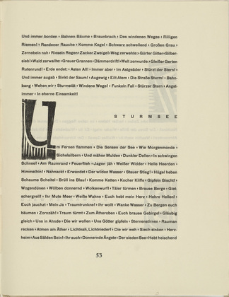 Karl Schmidt-Rottluff. Ornamental initial 'U'  from the periodical K&uuml;ndung, vol. 1, no. 4, 5, 6 (April, May, June 1921). 1921 (executed 1920)