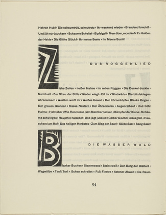 Karl Schmidt-Rottluff. Ornamental initial 'Z' from the periodical K&uuml;ndung, vol. 1, no. 4, 5, 6 (April, May, June 1921). 1921 (executed 1920)