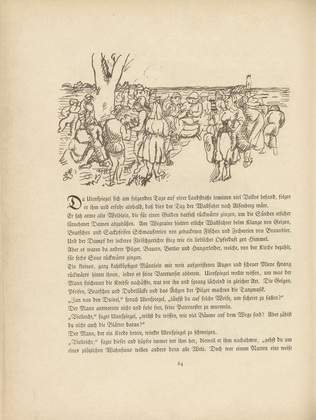 Rudolf Grossmann. Illustration for Till Ulenspiegel (plate, page 64) from the periodical Kunst und K&uuml;nstler, vol. 14, no. 2 (Nov 1915). 1915