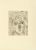 Walter Gramatt&eacute;. Self-Portrait, Head Propped on Hand (Selbstbildnis, den Kopf in die Hand gest&uuml;tzt). 1925