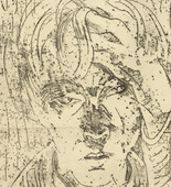 Walter Gramatt&eacute;. Self-Portrait, Head Propped on Hand (Selbstbildnis, den Kopf in die Hand gest&uuml;tzt). 1925