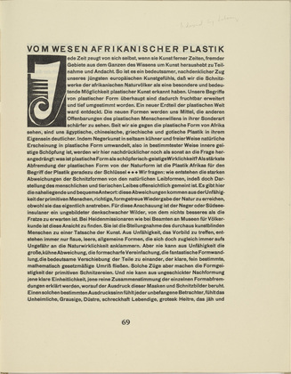 Karl Schmidt-Rottluff. Ornamental initial 'J' from the periodical K&uuml;ndung, vol. 1, no. 4, 5, 6 (April, May, June 1921). 1921 (executed 1920)