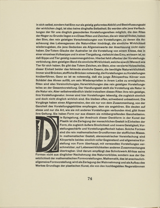 Karl Schmidt-Rottluff. Ornamental initial 'D'  from the periodical K&uuml;ndung, vol. 1, no. 4, 5, 6 (April, May, June 1921). 1921 (executed 1920)