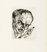 Ludwig Meidner. Self-Portrait with Burin (Selbstportr&auml;t mit Radiernadel). (1920)
