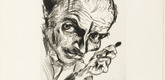 Ludwig Meidner. Self-Portrait with Burin (Selbstportr&auml;t mit Radiernadel). (1920)