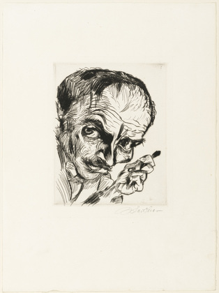 Ludwig Meidner. Self-Portrait with Burin (Selbstportr&auml;t mit Radiernadel). (1920)
