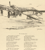 Georg Kolbe. Airforce Training (Flieger-Schule) (headpiece, p. 100) from the periodical Kriegszeit. K&uuml;nstlerflugbl&auml;tter, vol. 1, no. 25 (3 Feb 1915). 1915