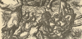 Otto Hettner. Survivors of the Emden Landing in Hodeida (Die letzen der Emden landen in Hodeida) (in-text plate, p. 103) from the periodical Kriegszeit. K&uuml;nstlerflugbl&auml;tter, vol. 1, no. 26 (10 Feb 1915). 1915