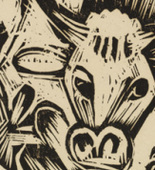 Ernst Ludwig Kirchner. Two Grazing Cows (Zwei grasende K&uuml;he). (1918)