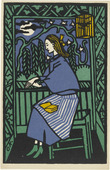 Oskar Kokoschka. Girl at Window (M&auml;dchen am Fenster) (postcard). (1907)
