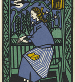 Oskar Kokoschka. Girl at Window (M&auml;dchen am Fenster) (postcard). (1907)