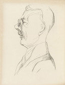 Rudolf Grossmann. President Schacht of the Reichsbank (Reichsbankpr&auml;sident Schacht) (plate facing page 131) from the periodical Kunst und K&uuml;nstler, vol. 24, no. 4 (Jan 1926). 1926 (print executed 1925)