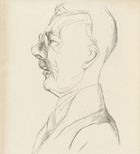 Rudolf Grossmann. President Schacht of the Reichsbank (Reichsbankpr&auml;sident Schacht) (plate facing page 131) from the periodical Kunst und K&uuml;nstler, vol. 24, no. 4 (Jan 1926). 1926 (print executed 1925)