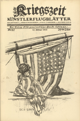 August Gaul. The British Sea Lion (Der britische Leu) (in-text plate, p. 107) from the periodical Kriegszeit. K&uuml;nstlerflugbl&auml;tter, vol. 1, no. 27 (17 Feb 1915). 1915