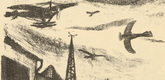 Franz Heckendorf. Marine-Airforce Station (Marine-Flieger-Station) (plate, p. 108) from the periodical Kriegszeit. K&uuml;nstlerflugbl&auml;tter, vol. 1, no. 27 (17 Feb 1915). 1915