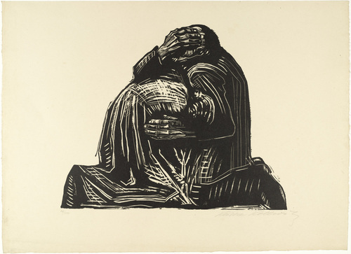 K&auml;the Kollwitz. The Parents (Die Eltern) (plate 3) from War (Krieg). (1921-22, published 1923)