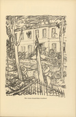 Max Unold. Before a French Country House (Vor einem franz&ouml;sischen Landhaus) (plate, p. 109) from the periodical Kriegszeit. K&uuml;nstlerflugbl&auml;tter, vol. 1, no. 27 (17 Feb 1915). 1915