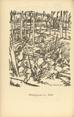 Max Unold. Trench in the Forest (Sch&uuml;tzengraben im Wald)  (plate, p. 116) from the periodical Kriegszeit. K&uuml;nstlerflugbl&auml;tter, vol. 1, no. 29 (3 March 1915). 1915