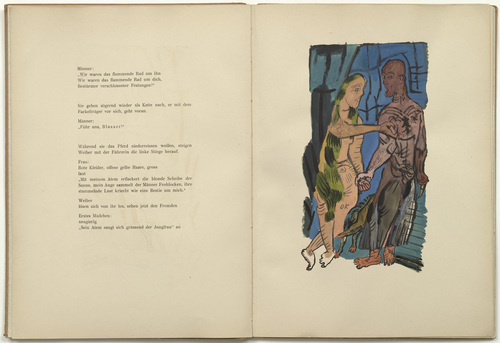 Oskar Kokoschka. Plate (folio 4) from M&ouml;rder, Hoffnung der Frauen (Murderer, Hope of Women). (1916)