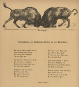 August Gaul. Struggle (Kampf) (headpiece, p. 10) from the periodical Kriegszeit. K&uuml;nstlerflugbl&auml;tter, vol. 1, no. 3 (16 Sept 1914). 1914