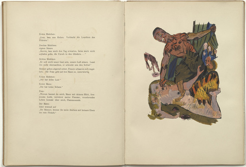 Oskar Kokoschka. Plate (folio 8) from M&ouml;rder, Hoffnung der Frauen (Murderer, Hope of Women). (1916)