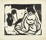 Ernst Ludwig Kirchner. Nude Girl in the Bath (Nacktes M&auml;dchen im Bad). (1909)