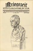 Max Liebermann. Kant (in-text plate, p. 123) from the periodical Kriegszeit. K&uuml;nstlerflugbl&auml;tter, vol. 1, no. 31 (17 March 1915). 1915
