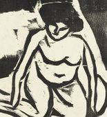 Ernst Ludwig Kirchner. Nude Girl in the Bath (Nacktes M&auml;dchen im Bad). (1909)