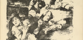 Willy Jaeckel. Massacre of the Jews (Juden-Massaker) (in-text plate, p. 127) from the periodical Kriegszeit. K&uuml;nstlerflugbl&auml;tter, vol. 1, no. 32 (24 March 1915). 1915