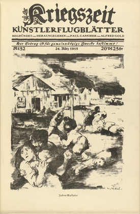 Willy Jaeckel. Massacre of the Jews (Juden-Massaker) (in-text plate, p. 127) from the periodical Kriegszeit. K&uuml;nstlerflugbl&auml;tter, vol. 1, no. 32 (24 March 1915). 1915