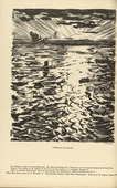 Ulrich H&uuml;bner. U-boats in Battle (U-Boote im Kampf) (in-text plate, p. 130) from the periodical Kriegszeit. K&uuml;nstlerflugbl&auml;tter, vol. 1, no. 32 (24 March 1915). 1915