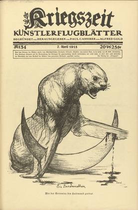 August Gaul. The Dardanelles (Die Dardanellen) (in-text plate, p. 135) from the periodical Kriegszeit. K&uuml;nstlerflugbl&auml;tter, vol. 1, no. 34 (7 April 1915). 1915