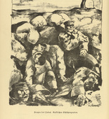 Willy Jaeckel. Grimaces of Death (Fratzen des Todes) (plate, p. 136) from the periodical Kriegszeit. K&uuml;nstlerflugbl&auml;tter, vol. 1, no. 34 (7 April 1915). 1915