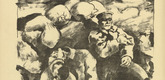 Willy Jaeckel. Grimaces of Death (Fratzen des Todes) (plate, p. 136) from the periodical Kriegszeit. K&uuml;nstlerflugbl&auml;tter, vol. 1, no. 34 (7 April 1915). 1915