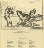 Max Slevogt. Kitchener&rsquo;s Sacrifice (Kitcheners Schlachtopfer) (headpiece, p. 137) from the periodical Kriegszeit. K&uuml;nstlerflugbl&auml;tter, vol. 1, no. 34 (7 April 1915). 1915