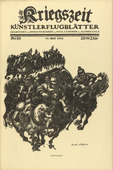 Kurt Sch&auml;fer. Field Battery (Feldbatterie) (in-text plate, p. 139) from the periodical Kriegszeit. K&uuml;nstlerflugbl&auml;tter, vol. 1, no. 35 (14 April 1915). 1915