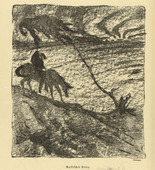 Oskar Nerlinger. Russian War (Russischer Krieg) (headpiece, p. 142) from the periodical Kriegszeit. K&uuml;nstlerflugbl&auml;tter, vol. 1, no. 35 (14 April 1915). 1915