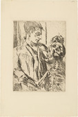 Lovis Corinth. Death and the Youth (Tod und J&uuml;ngling) from the portfolio Dance of Death (Totentanz). (1921, published 1922)