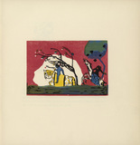 Vasily Kandinsky. Two Riders Before Red (Zwei Reiter vor Rot) (plate, folio 4) from Kl&auml;nge (Sounds). (1913)