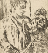 Lovis Corinth. Death and the Youth (Tod und J&uuml;ngling) from the portfolio Dance of Death (Totentanz). (1921, published 1922)