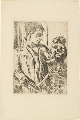 Lovis Corinth. Death and the Youth (Tod und J&uuml;ngling) from the portfolio Dance of Death (Totentanz). (1921, published 1922)